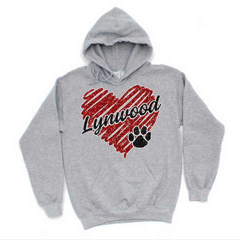 Glitter Lynwood Heart Hoodie | LYNWOOD AVE ELEMENTARY SPIRITWEAR FUNDRAISER | Stay Cozy Boutique