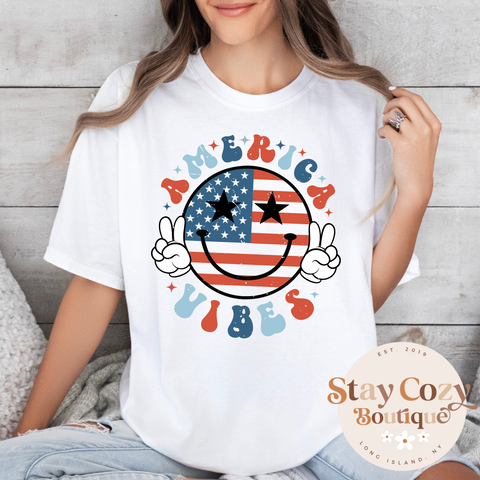 America Vibes T-Shirt, 4th of July Shirt, Gift For American, Independence Day Shirt, Funny 4th Of July, Fireworks Party Outfit