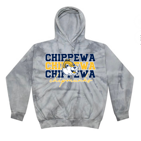 Chippewa Chipmunks Tie Dye Hoodie | CHIPPEWA ELEMENTARY SPIRITWEAR FUNDRAISER | Stay Cozy Boutique