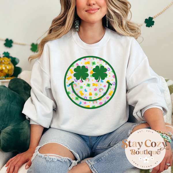 Smiley Lucky Charm Crewneck | Hoodie | T-Shirt | St. Patrick's Day🍀 | The Lucky Collection | Stay Cozy Boutique