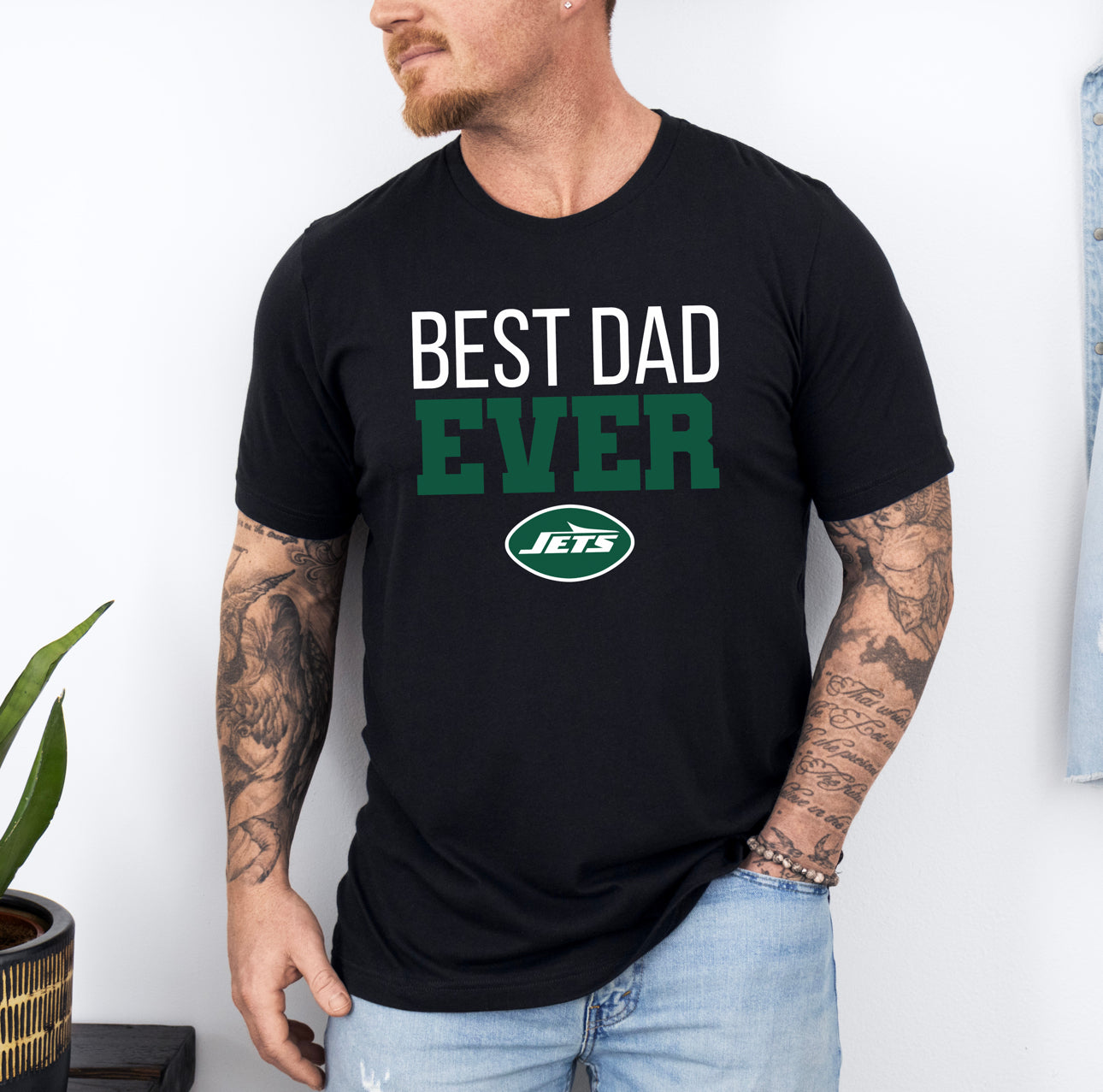 Best Dad Ever Sports Logo Theme T-Shirts, Best Dad Ever T-Shirt, Father’s Day T-Shirt, Best Dad Ever NY Jets T-Shirt