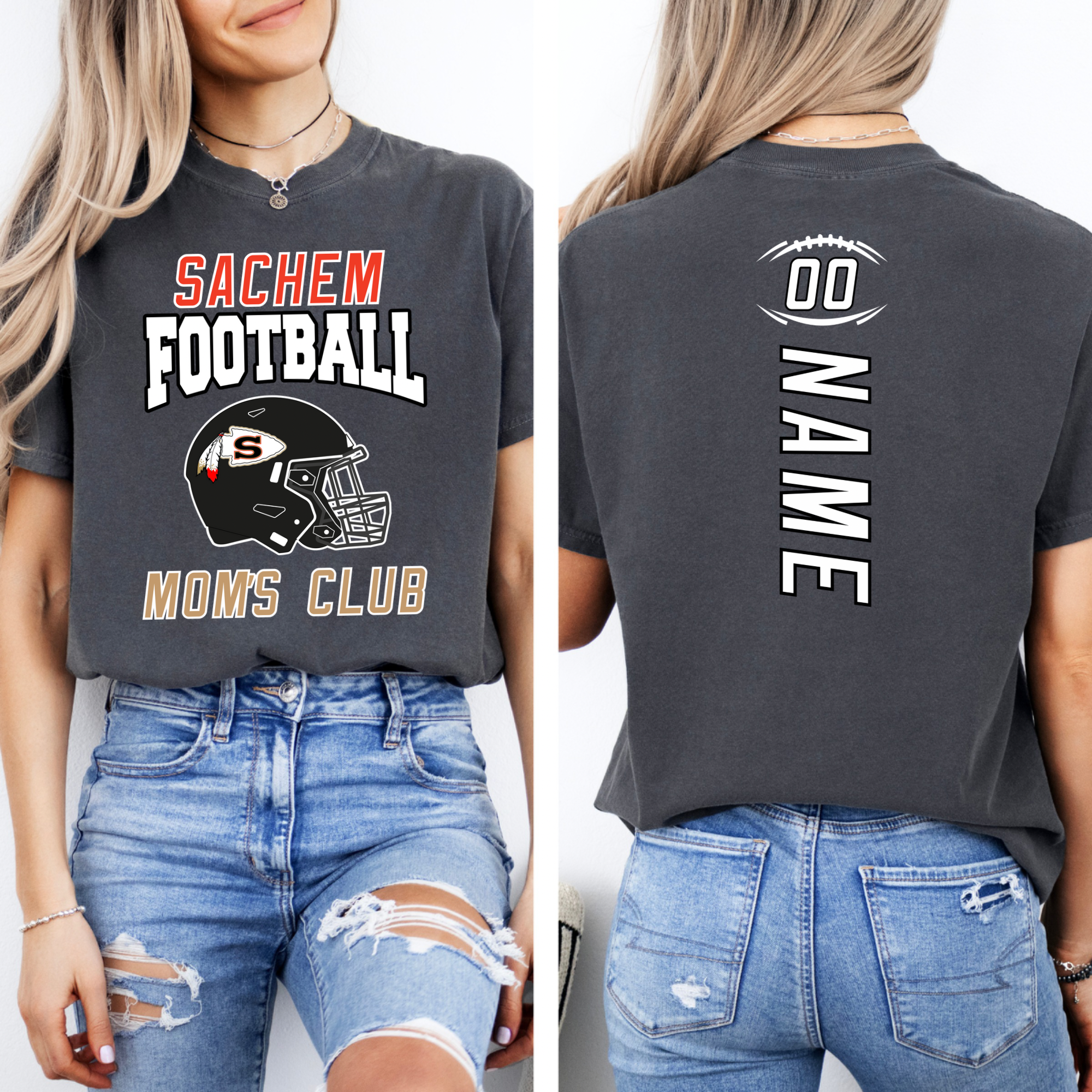 Sachem Football Mom’s Club Comfort Colors T-Shirt | Stay Cozy Boutique