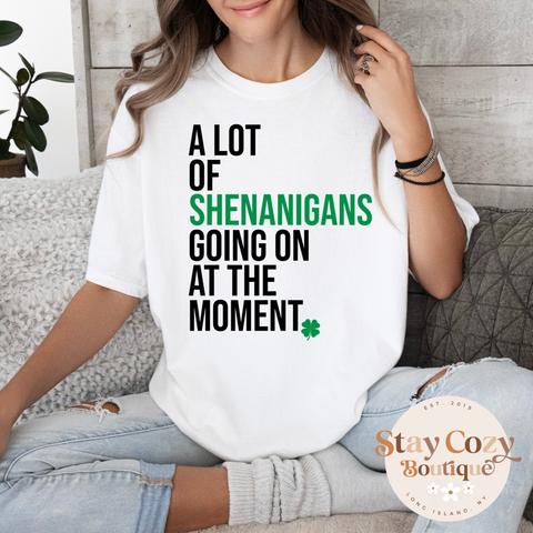 A lot of Shenanigans Going On At The Moment T-Shirt | Hoodie | Crewneck | St. Patrick's Day🍀 | The Lucky Collection | Stay Cozy Boutique