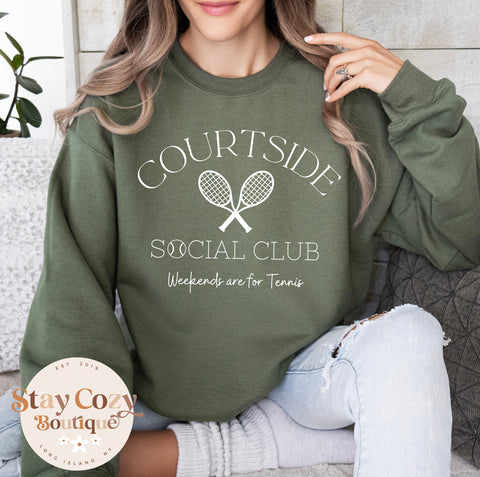 Courtside Social Club Weekends are for Tennis Sweatshirt, Tennis Sweatshirt, Tennis Crewneck, Weekends are for Tennis Sweatshirt