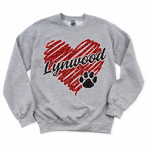 Glitter Lynwood Heart Crewneck Sweatshirt | LYNWOOD AVE ELEMENTARY SPIRITWEAR FUNDRAISER | Stay Cozy Boutique