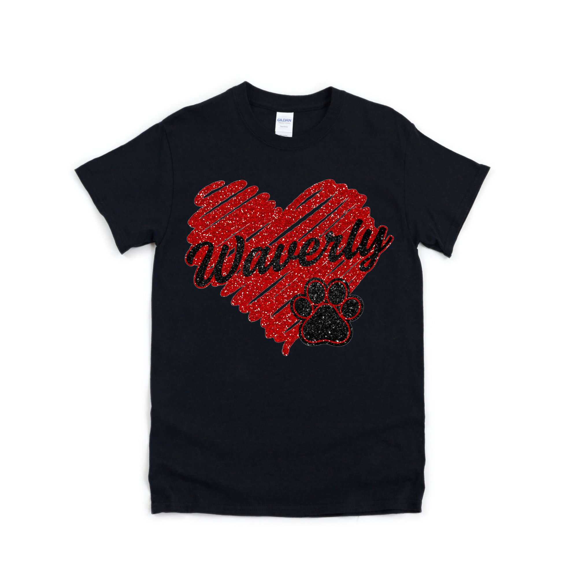 Glitter Waverly Heart T-shirt | WAVERLY ELEMENTARY SPIRITWEAR FUNDRAISER | Stay Cozy Boutique