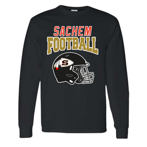 Sachem Football Helmet Long Sleeve T-Shirt | Stay Cozy Boutique