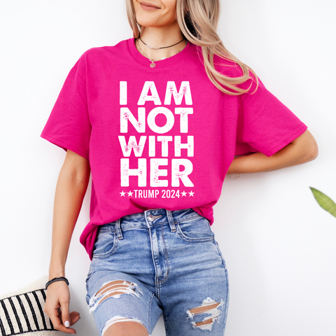 I Am Not With Her Trump 2024 T-Shirt, Trump 2024 T-shirt, Trump 2024, Donald Trump, 47th president, Trump Bella Canvas T-Shirt, Donald J.Trump