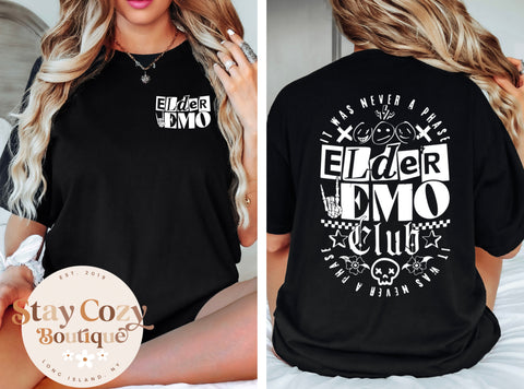 Elder Emo Club Comfort Colors T-Shirt, Emo Gift, Emo Tees, Emo T-shirt, Scene shirt, It Was Never A Phase, Emo Forever, Goth Emo Tee