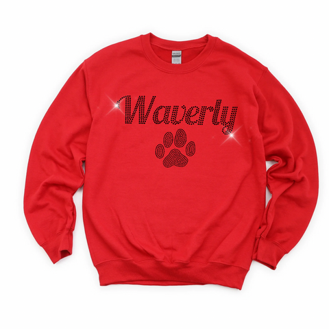 Rhinestone Bling Waverly Crewneck Sweatshirt | WAVERLY ELEMENTARY SPIRITWEAR FUNDRAISER | Stay Cozy Boutique