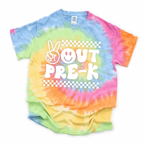 Peace Out Pre-K, Pre-K Graduation, Last Day of School Shirt, Preschool Shirt, Tie Dye Shirt