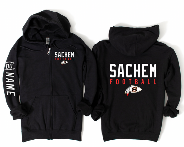 Sachem Football Zip Up Sweatshirt | Stay Cozy Boutique