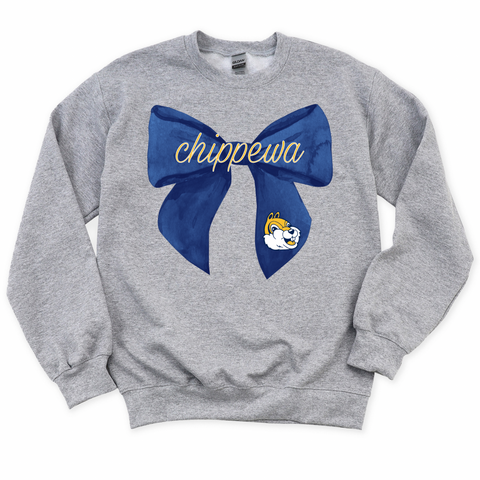 Chippewa Coquette Bow Crewneck Sweatshirt | CHIPPEWA ELEMENTARY SPIRITWEAR FUNDRAISER | Stay Cozy Boutique