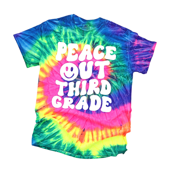 Peace Out Third Grade, Peace Out 3rd Grade, Last Day of School Shirt, Teacher Shirt, Tie Dye Shirt