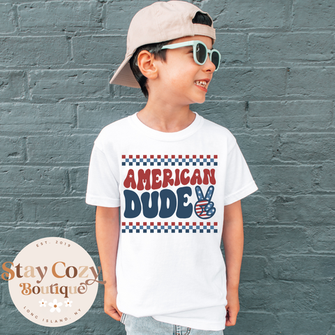 Youth American Dude Shirt, American Dude Tee, 4th Of July Family Shirt, Youth July 4, Memorial Day Shirt