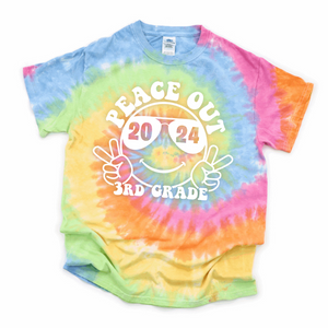 Peace Out Smiley Third Grade, Peace Out 3rd Grade, Last Day of School Shirt, Teacher Shirt, Tie Dye Shirt