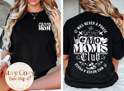 Emo Moms Club Comfort Colors T-Shirt, Emo Gift, Emo Tees, Emo T-shirt, Scene shirt, It Was Never A Phase, Emo Forever, Goth Emo Tee