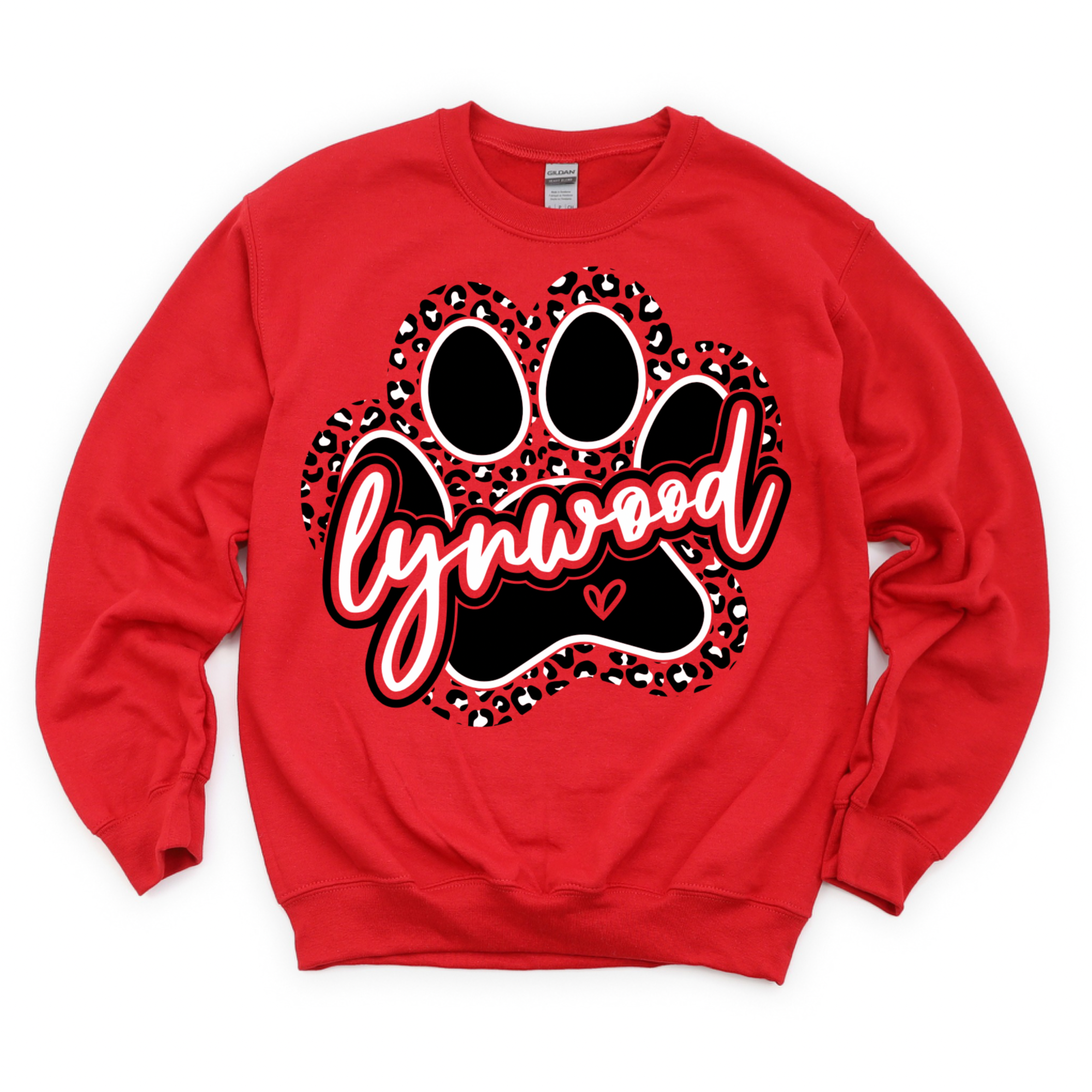 Leopard Lynwood Paw Print Crewneck Sweatshirt | LYNWOOD AVE ELEMENTARY SPIRITWEAR FUNDRAISER | Stay Cozy Boutique