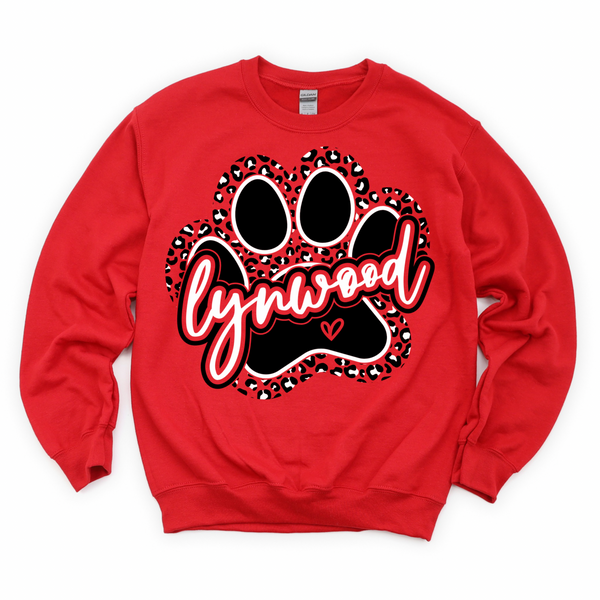 Leopard Lynwood Paw Print Crewneck Sweatshirt | LYNWOOD AVE ELEMENTARY SPIRITWEAR FUNDRAISER | Stay Cozy Boutique