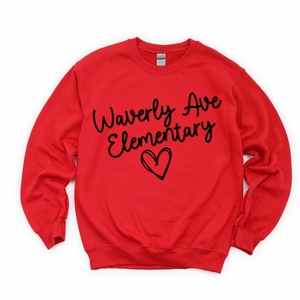 Puffed Waverly Ave Elementary Crewneck Sweatshirt | WAVERLY ELEMENTARY SPIRITWEAR FUNDRAISER | Stay Cozy Boutique