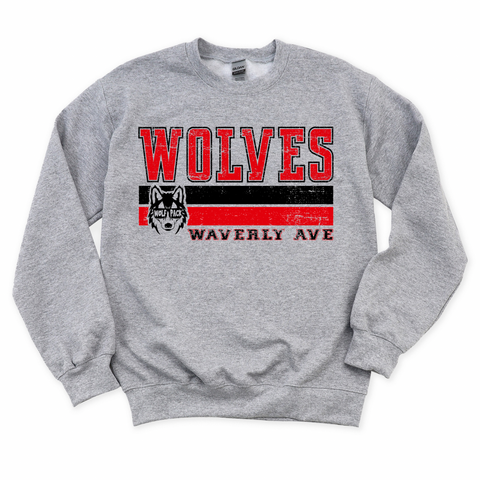 Varsity Waverly Wolves Crewneck Sweatshirt | WAVERLY ELEMENTARY SPIRITWEAR FUNDRAISER | Stay Cozy Boutique