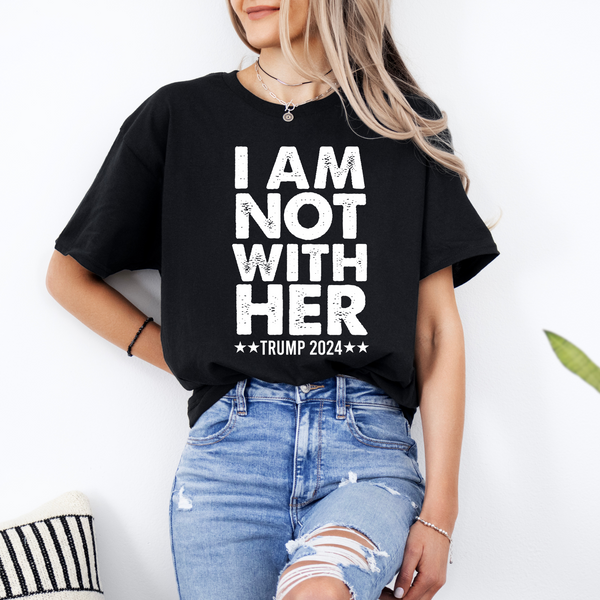 I Am Not With Her Trump 2024 T-Shirt, Trump 2024 T-shirt, Trump 2024, Donald Trump, 47th president, Trump Bella Canvas T-Shirt, Donald J.Trump