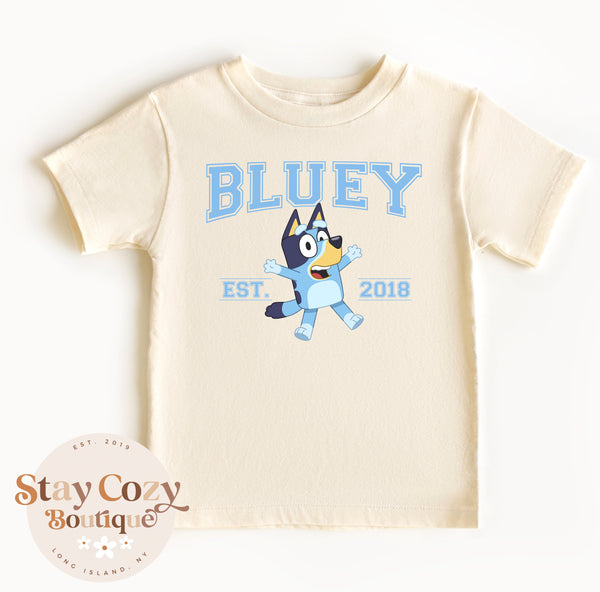 Varsity Bluey T-Shirt, Bluey Shirt, Bluey Dad Shirt, Bluey Family Shirt, Bluey and Bingo Shirt, Bluey Friends Shirt, Bluey Mom Shirt