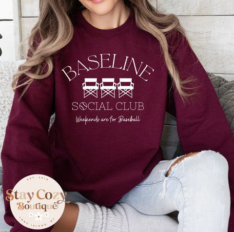 Baseline Social Club Weekends are for Baseball Sweatshirt, Baseball Mom Sweatshirt, Baseball Mom Crewneck, Weekends are for Baseball Sweatshirt