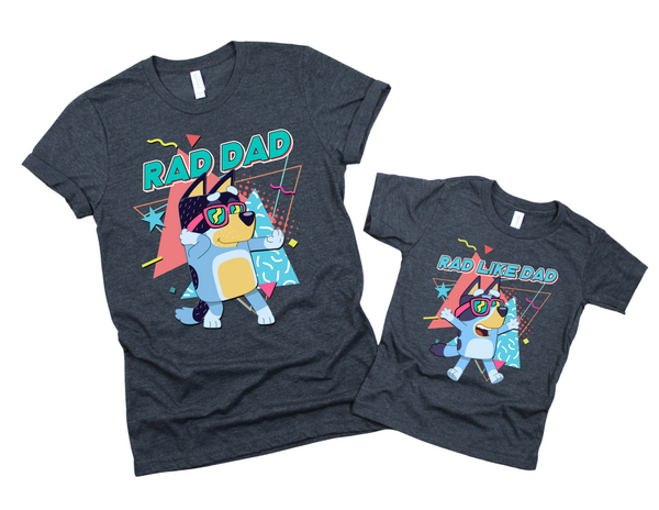 Youth Rad Like Dad T-Shirt, Blue Dog Father's Day Shirt, Bandit Cool Dad Club Shirt, Dad Birthday Gift, Blue Rad Like Dad Club Shirt