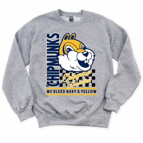 We Bleed Navy & Yellow Crewneck Sweatshirt | CHIPPEWA ELEMENTARY SPIRITWEAR FUNDRAISER | Stay Cozy Boutique