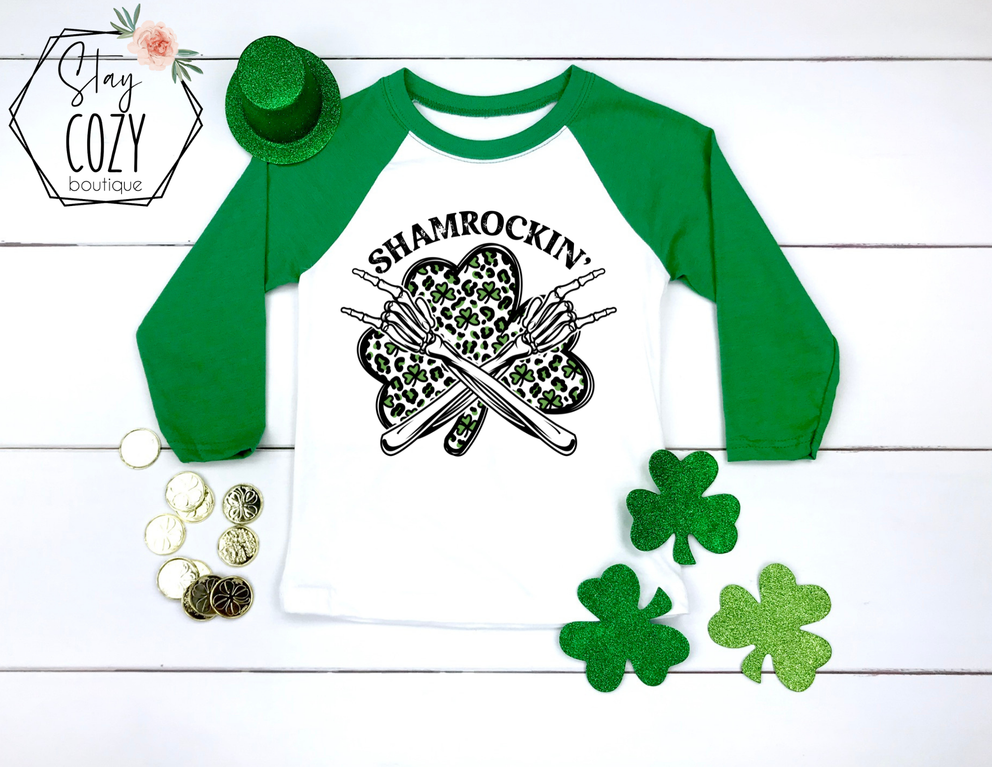 Shamrockin’ Youth Raglan | St. Patrick’s Day🍀 | The Lucky Collection | Stay Cozy Boutique