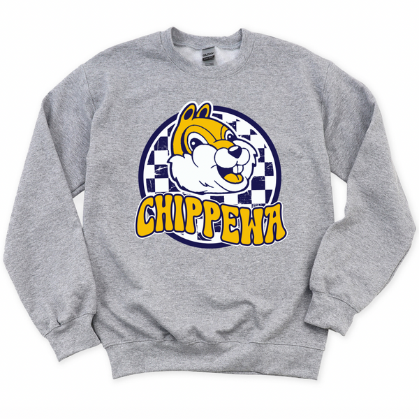 Checkered Chippewa Crewneck Sweatshirt | CHIPPEWA ELEMENTARY SPIRITWEAR FUNDRAISER | Stay Cozy Boutique