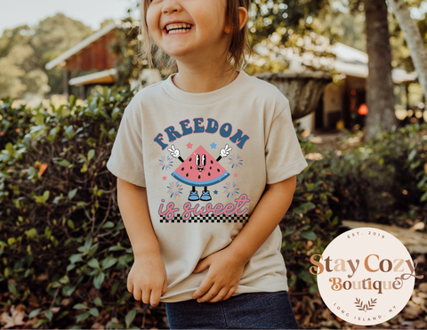 Youth Freedom is Sweet Watermelon Graphic Tee, 4th of July Graphic Tee, American Graphic Tee, USA Graphic Tee