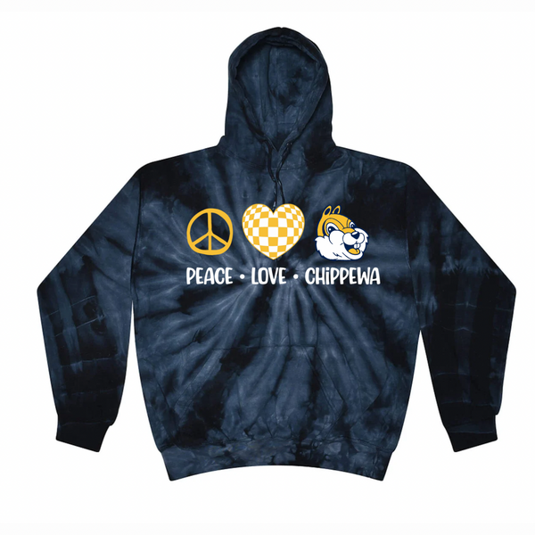 Peace Love Chippewa Tie Dye Hoodie | CHIPPEWA ELEMENTARY SPIRITWEAR FUNDRAISER | Stay Cozy Boutique