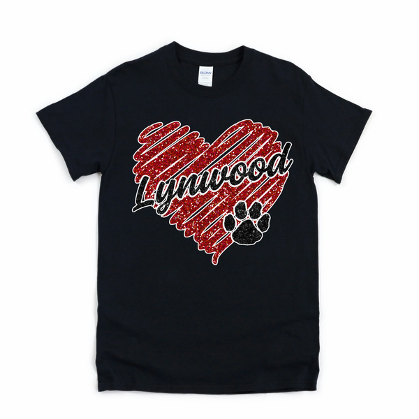 Glitter Lynwood Heart T-shirt | LYNWOOD AVE ELEMENTARY SPIRITWEAR FUNDRAISER | Stay Cozy Boutique