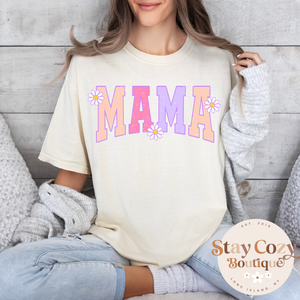 Mama Flower comfort colors T-Shirt, Mama T-Shirt, Mom Life T-Shirt, Mother's Day, Retro Mama T-Shirt