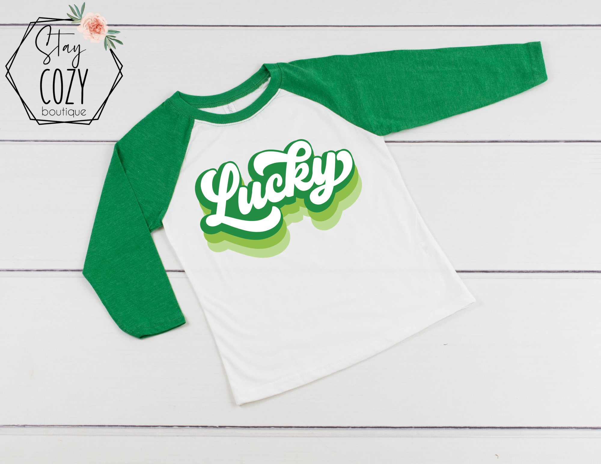 Retro Lucky Youth Raglan | St. Patrick’s Day🍀 | The Lucky Collection | Stay Cozy Boutique