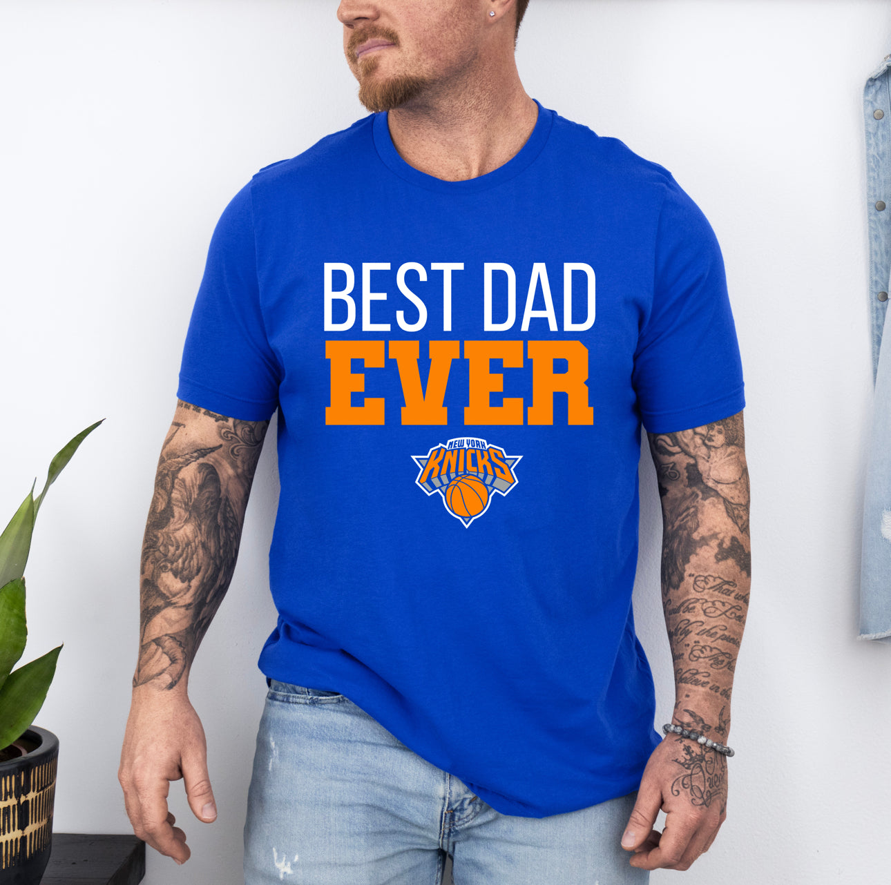 Best Dad Ever Sports Logo Theme T-Shirts, Best Dad Ever T-Shirt, Father’s Day T-Shirt, Best Dad Ever NY Knicks T-Shirt