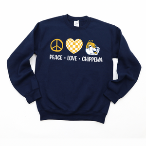 Peace Love Chippewa Crewneck Sweatshirt | CHIPPEWA ELEMENTARY SPIRITWEAR FUNDRAISER | Stay Cozy Boutique