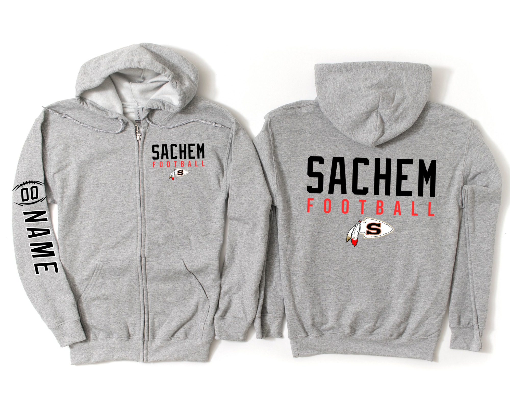 Sachem Football Zip Up Sweatshirt | Stay Cozy Boutique