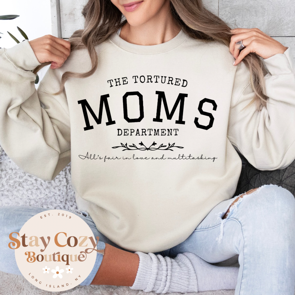 The Tortured Moms Department Crewneck Sweatshirt, TTPD Crewneck Sweatshirt, The Tortured Poets Crewneck Sweatshirt, All's Fair in Love and Poetry Sweatshirt