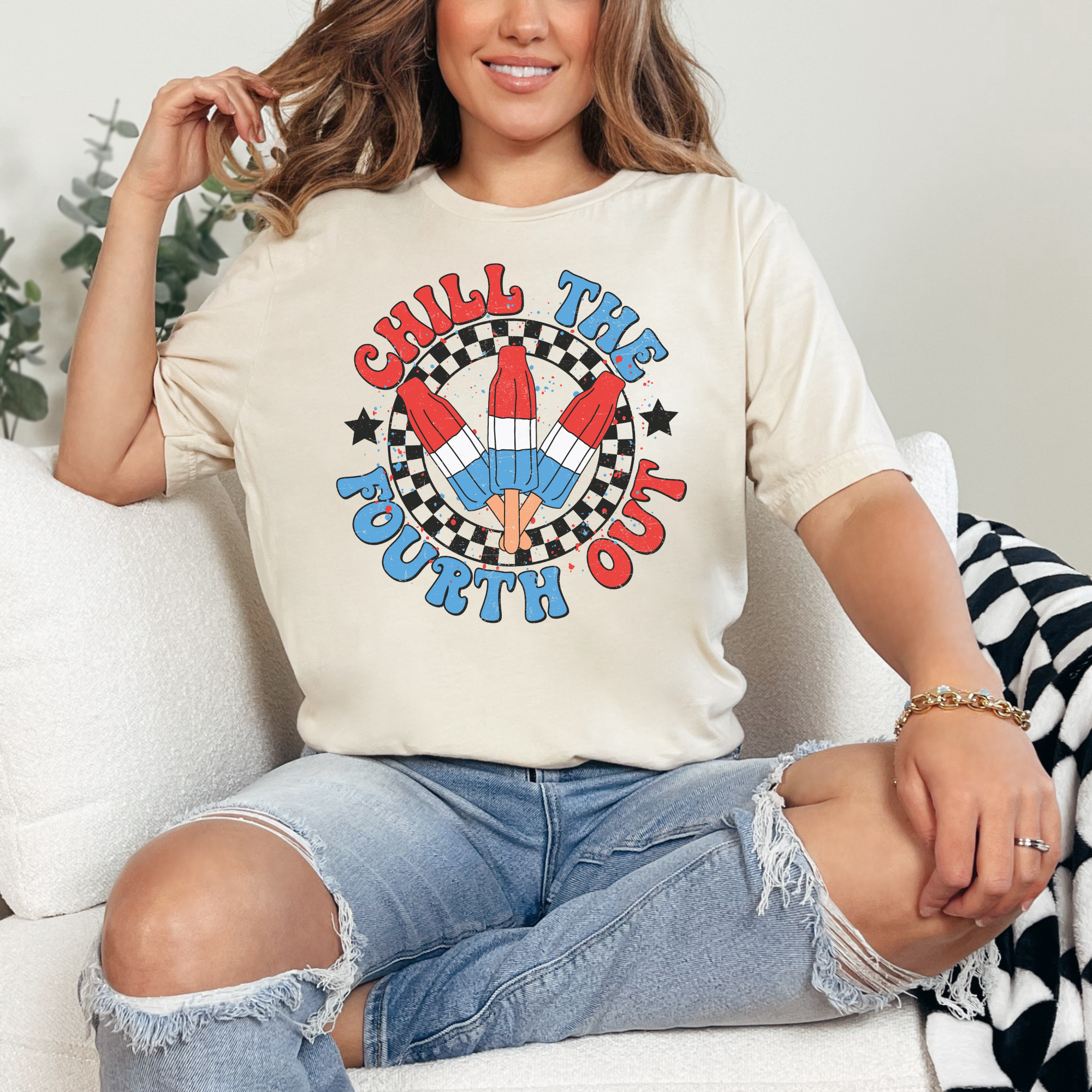 Chill The Fourth Out Comfort Colors T-Shirt, Fourth Of July Shirt Women, Gift For American, Independence Day Shirt, Funny 4th Of July, Fireworks Party Outfit