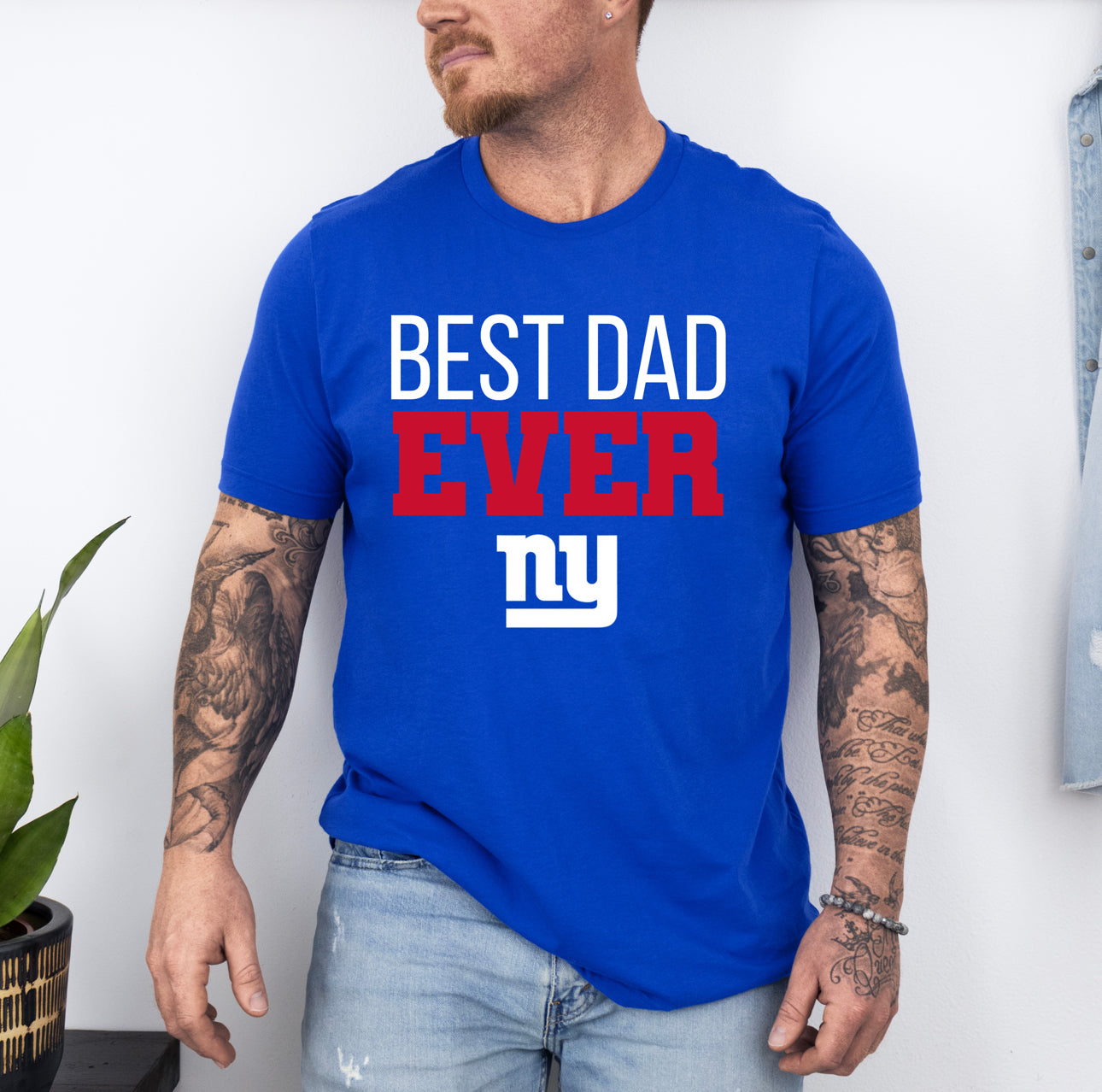 Best Dad Ever Sports Logo Theme T-Shirts, Best Dad Ever T-Shirt, Father’s Day T-Shirt, Best Dad Ever NY Giants T-Shirt
