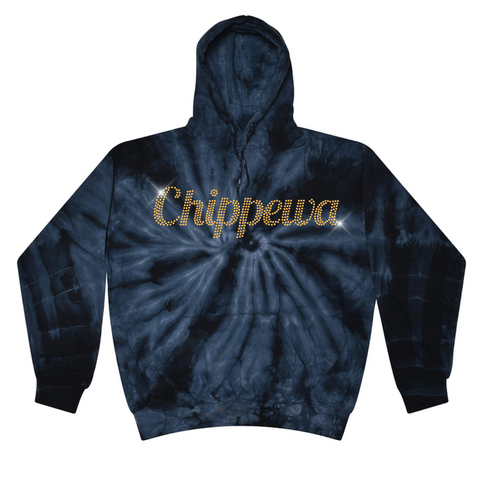 Rhinestone Bling Chippewa Script Tie Dye Hoodie | CHIPPEWA ELEMENTARY SPIRITWEAR FUNDRAISER | Stay Cozy Boutique