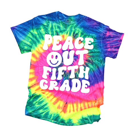 Peace Out Fifth Grade, Peace Out 5th Grade, Last Day of School Shirt, Teacher Shirt, Tie Dye Shirt