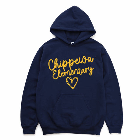 Chippewa Elementary Puffed Script Hoodie | CHIPPEWA ELEMENTARY SPIRITWEAR FUNDRAISER | Stay Cozy Boutique