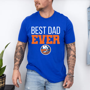 Best Dad Ever Sports Logo Theme T-Shirts, Best Dad Ever T-Shirt, Father’s Day T-Shirt, Best Dad Ever NY Islanders T-Shirt