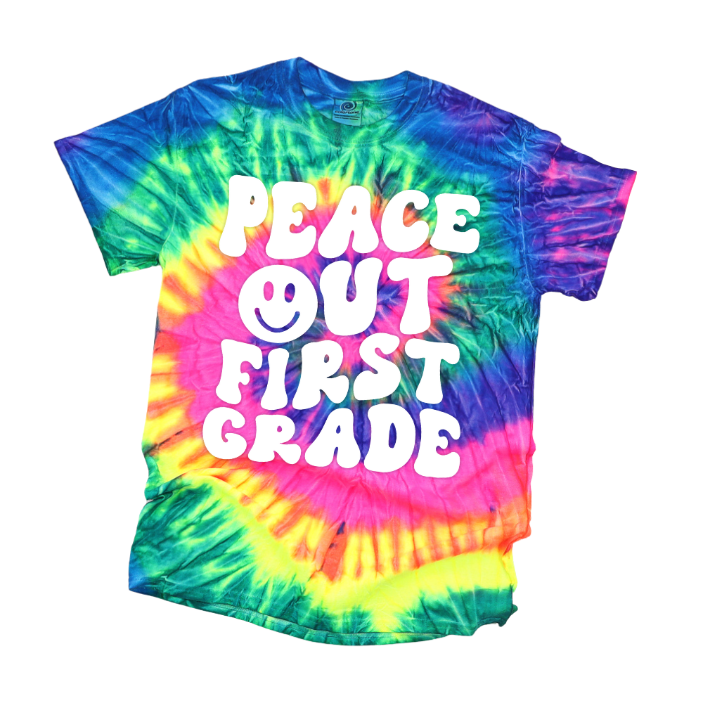 Peace Out First Grade, Peace Out 1st Grade, Last Day of School Shirt, Teacher Shirt, Tie Dye Shirt