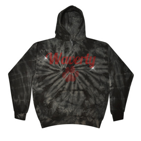 Rhinestone Bling Waverly Script Tie Dye Hoodie | WAVERLY ELEMENTARY SPIRITWEAR FUNDRAISER | Stay Cozy Boutique