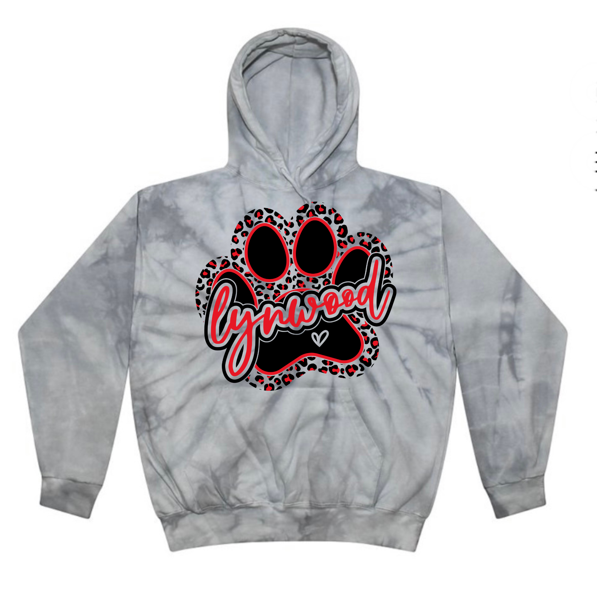 Leopard Lynwood Paw Print Tie Dye Hoodie | LYNWOOD AVE ELEMENTARY SPIRITWEAR FUNDRAISER | Stay Cozy Boutique